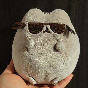 Mini Pusheen Gray Plush with Striped Tail And Sunglasses EUC Some Pilling